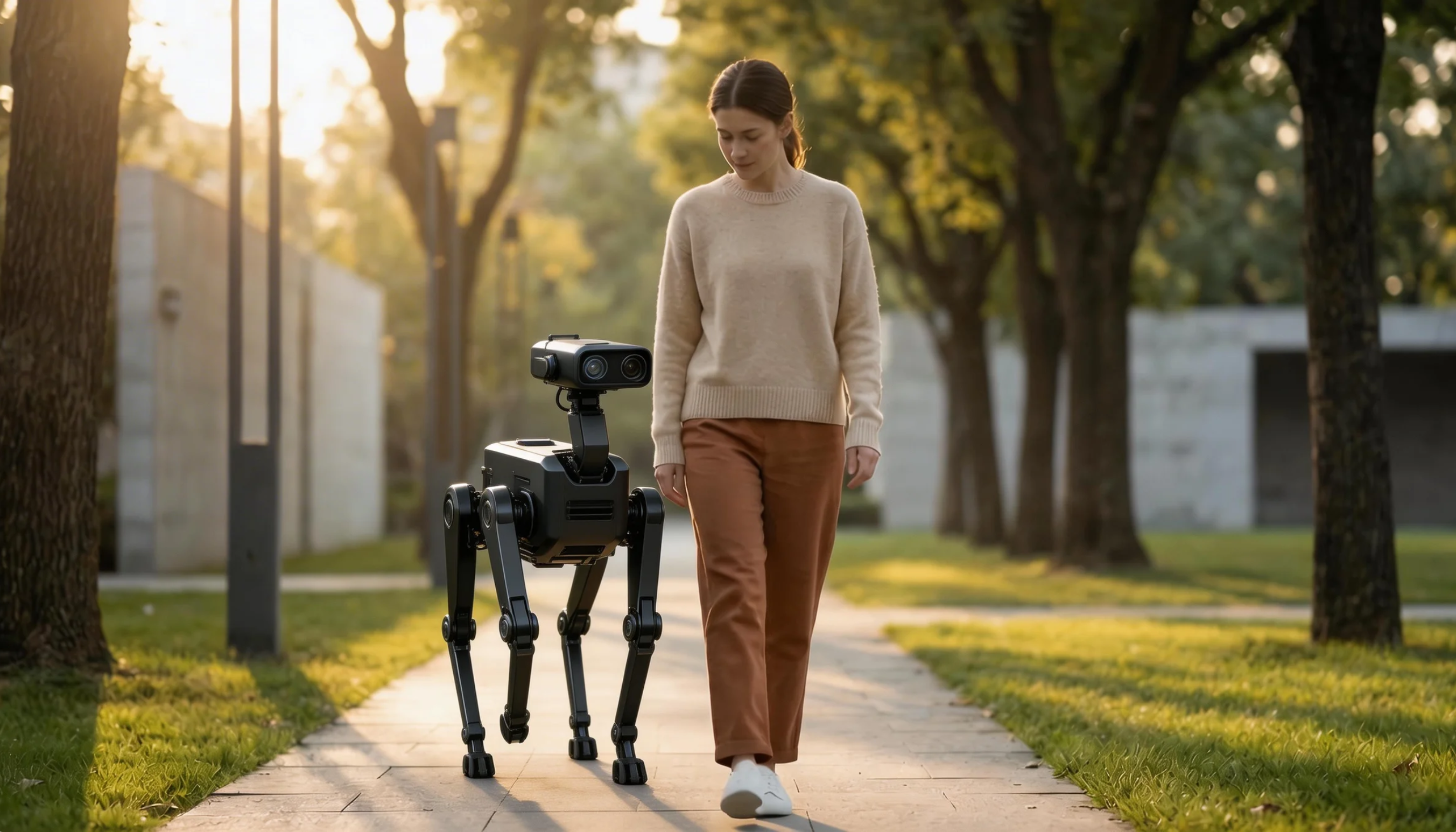 실외에서 R.pet과 함께하는 모습